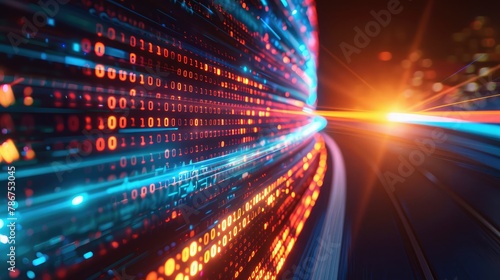 Data digital connection speed line abstract technology background