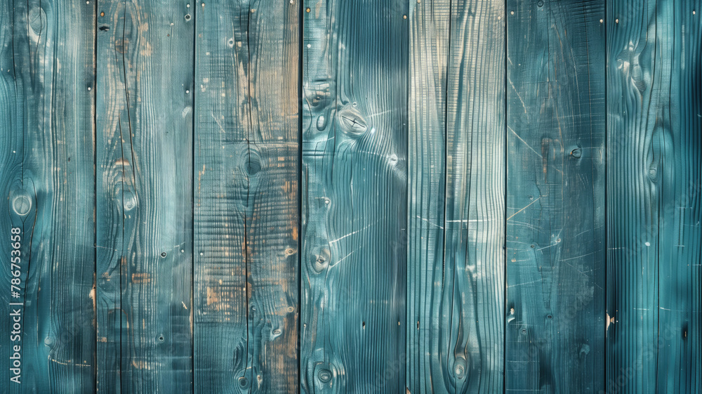 High quality photo of distressed turquoise wooden planks, featuring a weathered texture and vintage character that's ideal for thematic backgrounds and rustic design projects
