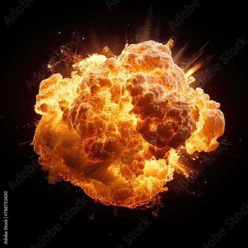 Explosive Fireball Bursting with Sparks