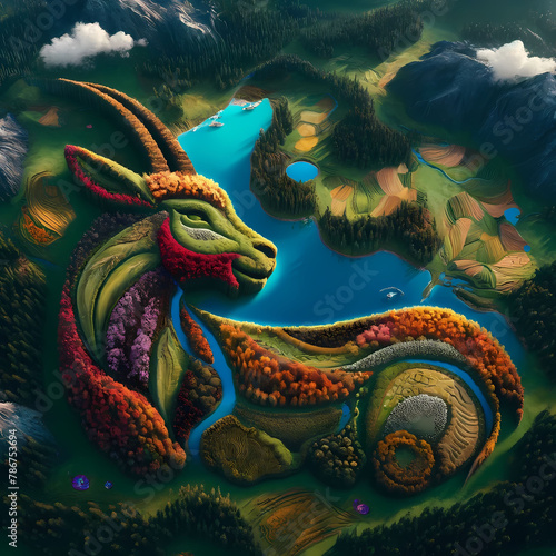 Harmony of Nature: Goat Landscape2