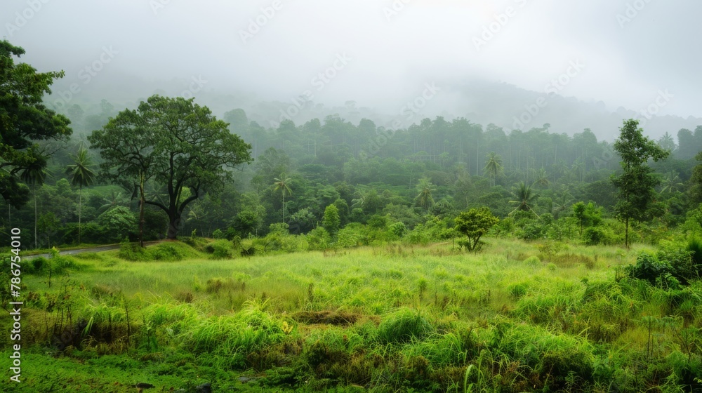 Dense Green Forest With Abundant Trees Dense Green Forest With Abundant Trees