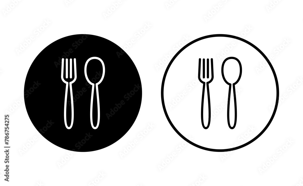 spoon and fork icon set. spoon, fork and knife icon vector. restaurant icon spoon and fork icon set. spoon, fork and knife icon vector. restaurant icon