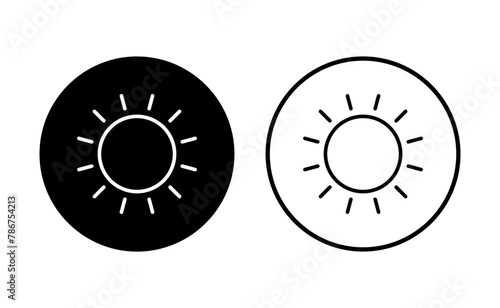 Sun icon set. Brightness Icon vector photo