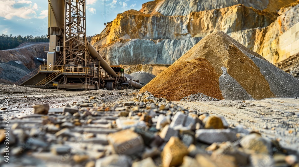 Sand destined to the manufacture of cement in a quarry Sand destined to the manufacture of cement in a quarry