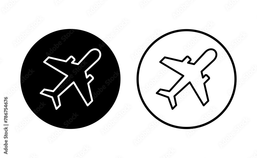 Fototapeta premium Plane icon set. Airplane icon vector. Flight transport symbol. Travel illustration. Holiday symbol
