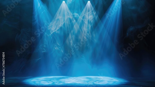 Spotlight effect for theater concert stage Abstract glowing light of spotlight illuminated © buraratn