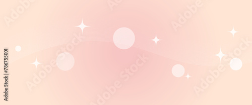 波のようなウェーブラインとキラキラした光の玉がボケるピンク色のベクター背景画像