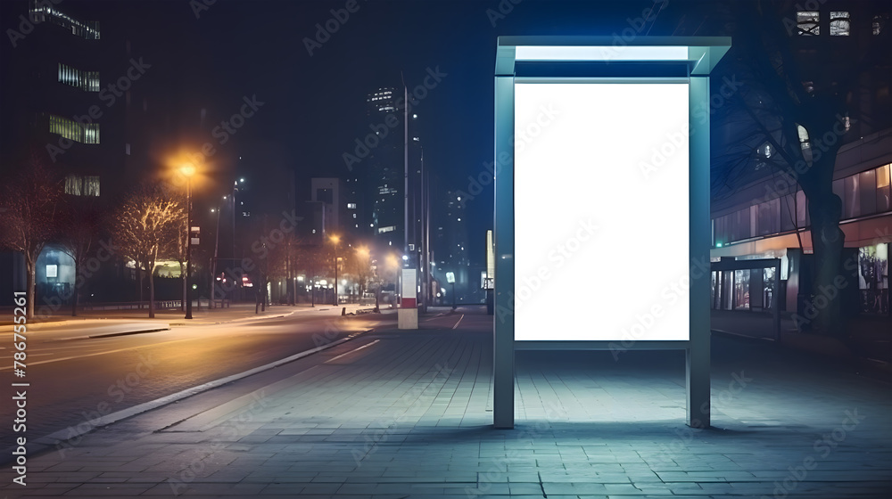 Go to Page
|123Next
vertical small city billboard advertising city format. mockup at night with white field billboard in a city with a business center glowing advertising box - obrazy, fototapety, plakaty 