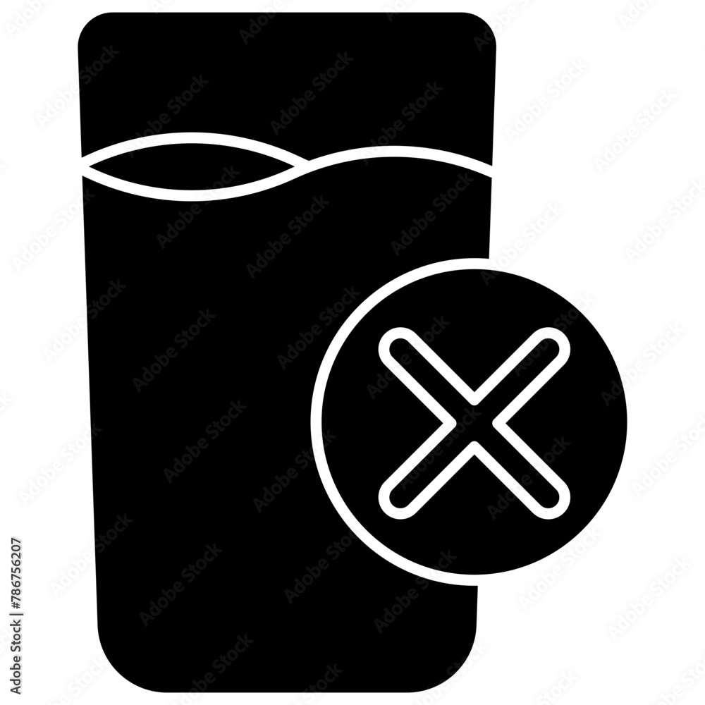 No Drink Glyph Icon No Drink Glyph Icon