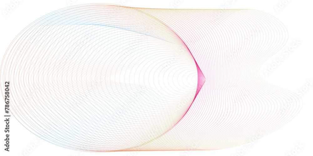 Fototapeta premium Vector abstract circles lines wavy in round frame colorful rainbow isolated on white background with empty space for text modern background circle