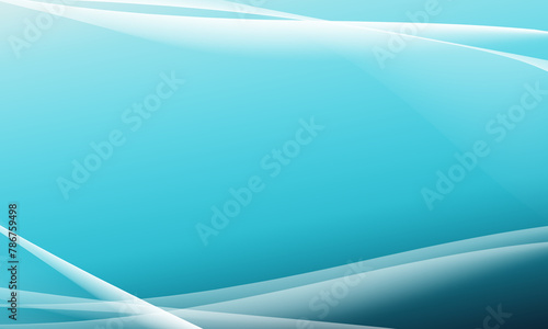 Beautiful blue gradient abstract background White wavy lines are the elements.