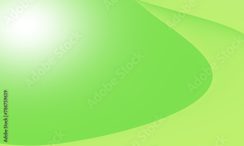 Beautiful abstract background with green gradient elements, curves and white light.