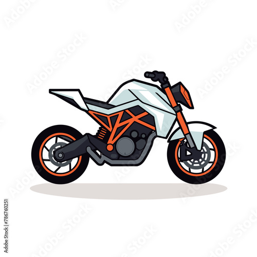 Flat cartoon vector illustration of motorbike