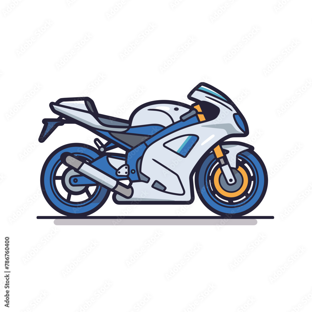 Cute kawaii mini motorcycle vector design