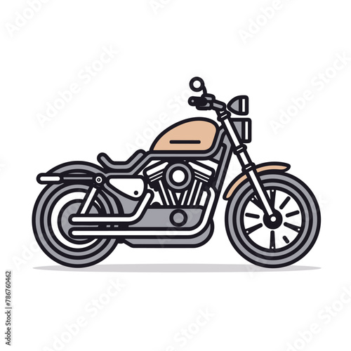 Flat cartoon vector illustration of motorbike isolated on white background