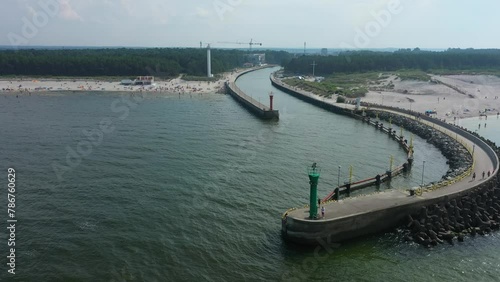 Wallpaper Mural Breakwater Leba Falochron Aerial View Poland Torontodigital.ca