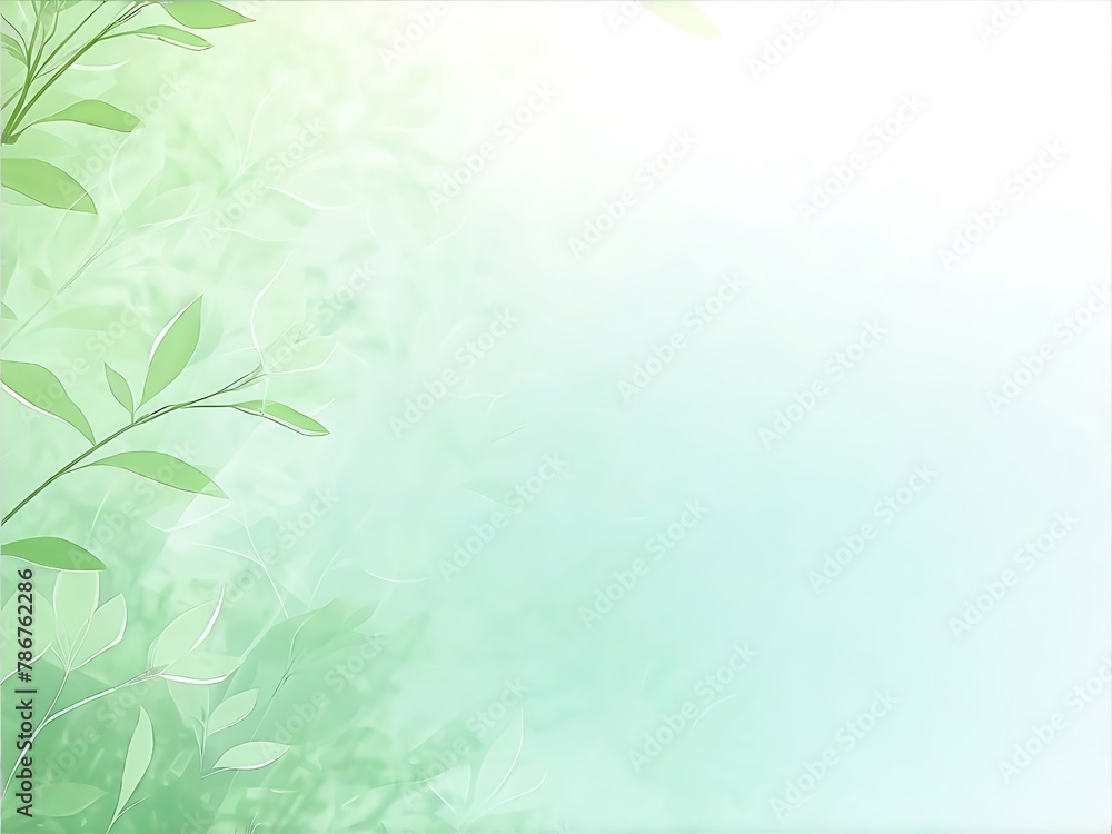 Green floral background with delicate leaves and soft light effects Generative AI Green floral background with delicate leaves and soft light effects Generative AI