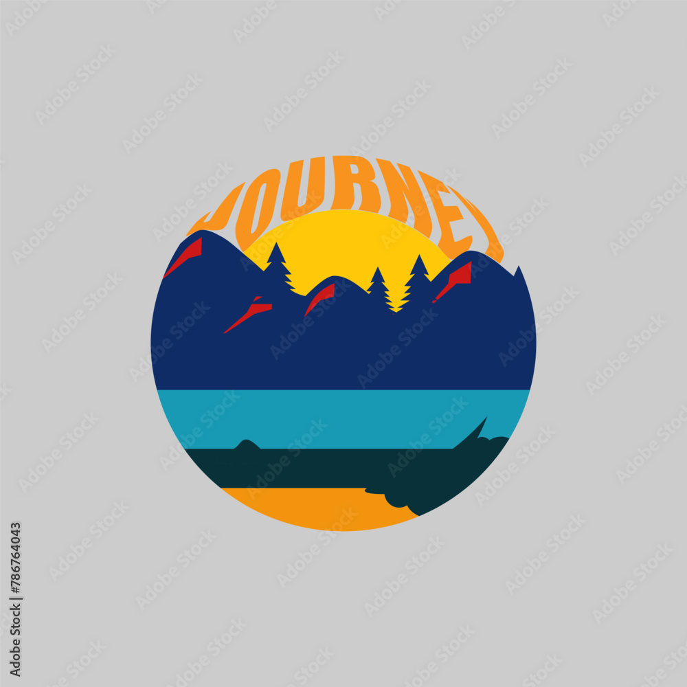 Fototapeta premium Mountainer logo vector graphic of illustration with background