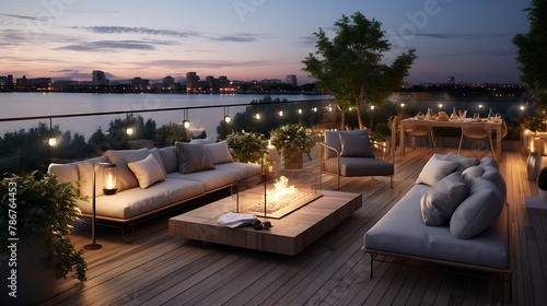Gorgeous deck with comfortable seating to enjoy a lovely evening outside   © Wajid