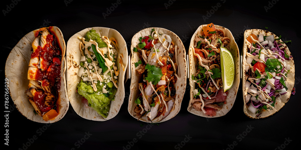 Assorted Raw Tacos With Mint Tamarind And Mushrooms Assorted Raw Tacos With Mint Tamarind And Mushrooms