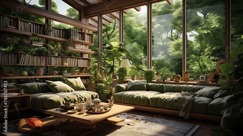 Home Interior with green lawn   © Wajid