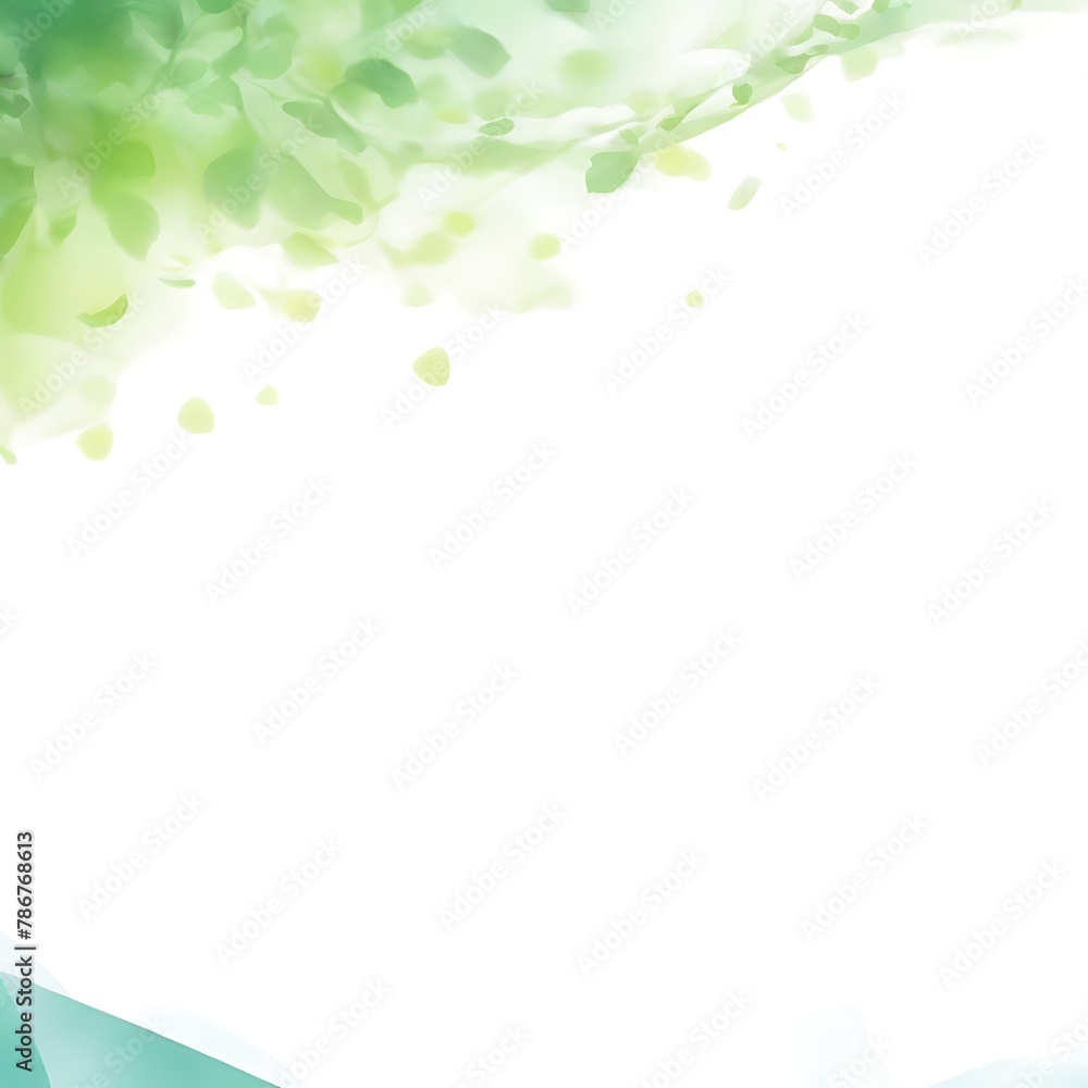 Abstract green and white polygonal gradient for serene background Generative AI