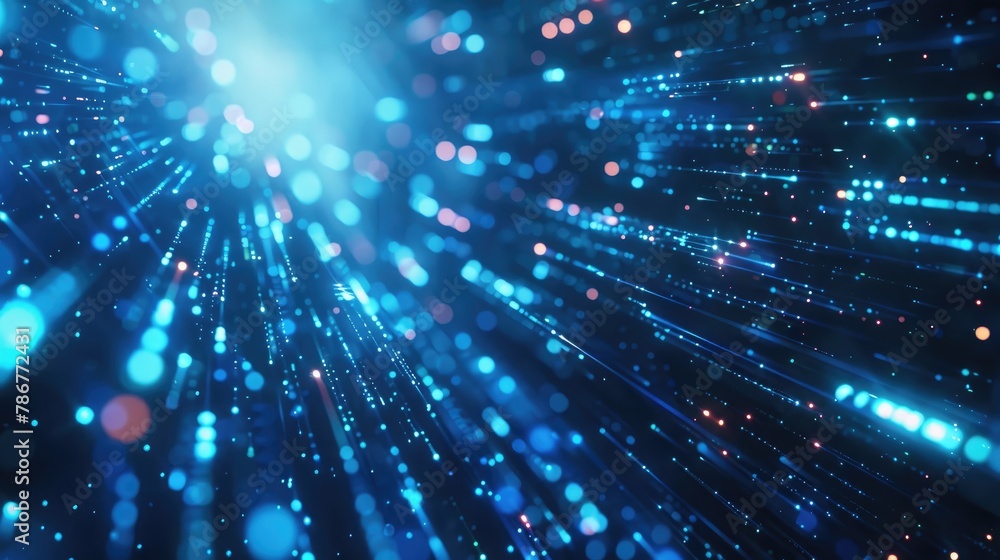 Glowing blue energy stripes with light beams and digital technology creating an abstract background Glowing blue energy stripes with light beams and digital technology creating an abstract background