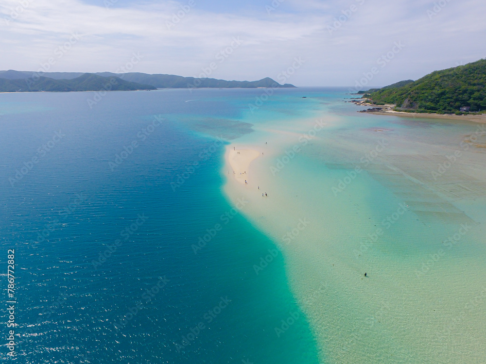 Obraz premium 奄美大島 かくれ浜 空撮