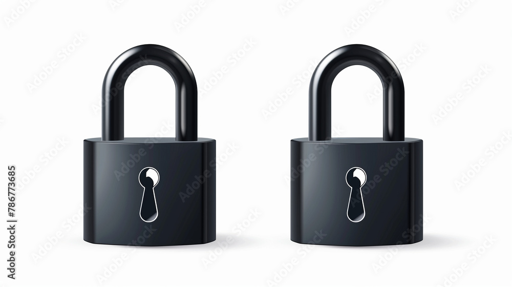 Vector illustration black lock icon white background, security concept Vector illustration black lock icon white background, security concept