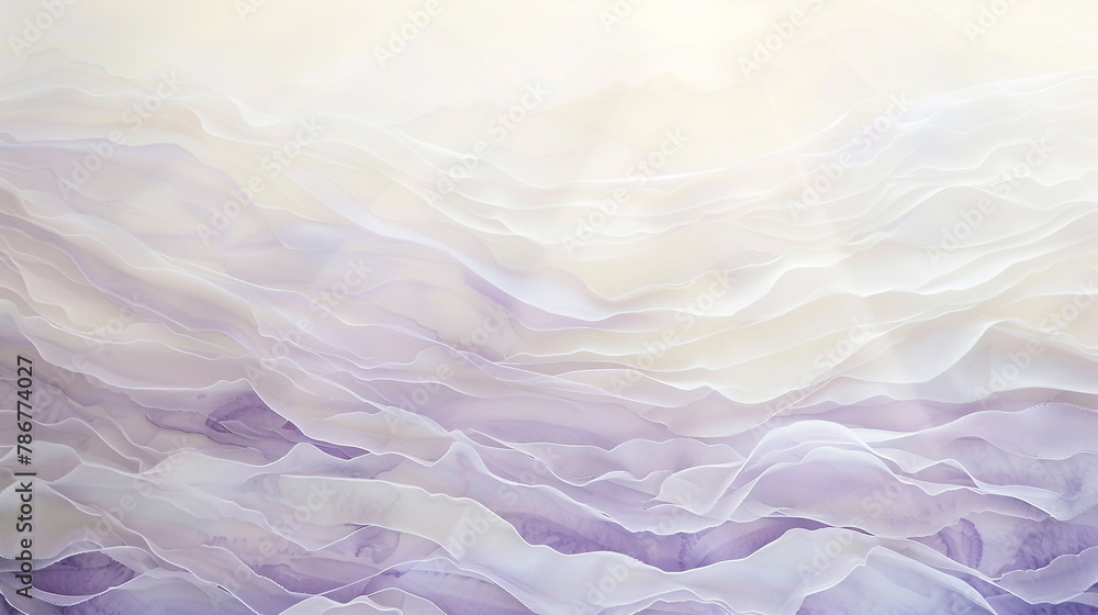 A sense of peace washes over the scene as delicate waves of ivory and lavender create a serene and ethereal backdrop. A sense of peace washes over the scene as delicate waves of ivory and lavender create a serene and ethereal backdrop.