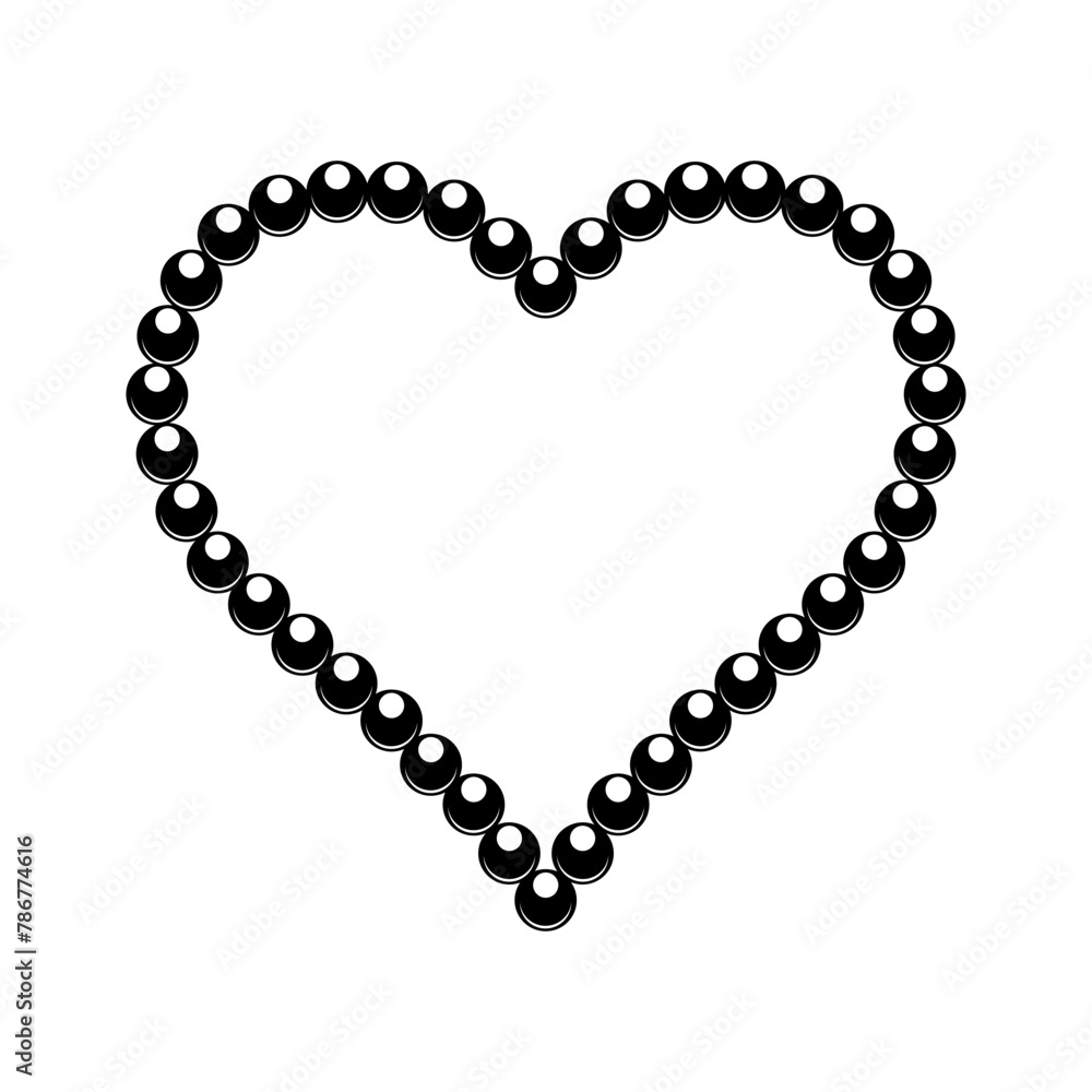 Heart Pearl Vector Design on White Background Heart Pearl Vector Design on White Background