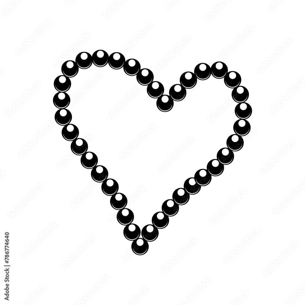 Heart Pearl Vector Design on White Background Heart Pearl Vector Design on White Background