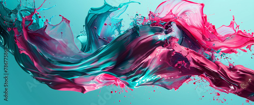 Dynamic Splash An Abstract Explosion of Vibrant Colors, Perfect for Modern Designs and Visuals in Motion