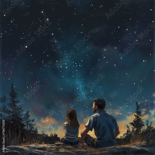 couple sitting on a bench in the night
