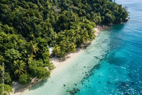 A remote island hideaway with pristine beaches, lush rainforests, and hidden waterfalls, offering an escape from the stresses of everyday life, Generative AI