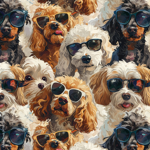 Dogs in Sunglasses Pattern   © Keyser the Red Beard