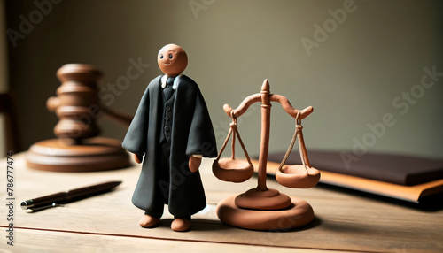 judge gavel and law a clay model