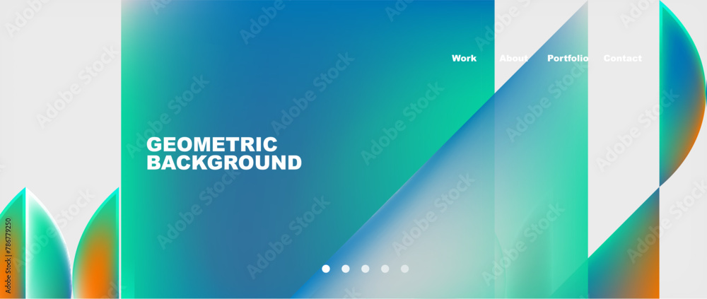 A geometric background featuring a gradient of blue, green, and orange colors. This modern display device showcases the fusion of technology and multimedia in a sleek rectangular design A geometric background featuring a gradient of blue, green, and orange colors. This modern display device showcases the fusion of technology and multimedia in a sleek rectangular design