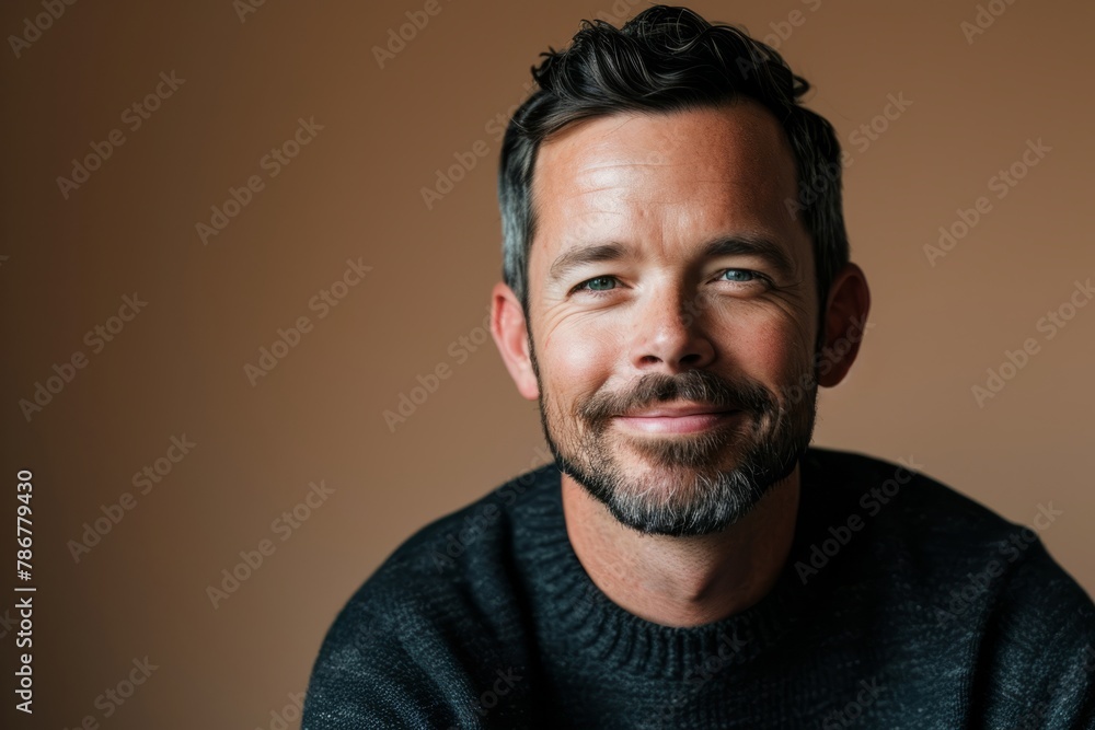 Portrait of a handsome man with a beard and mustache. Studio shot. Portrait of a handsome man with a beard and mustache. Studio shot.