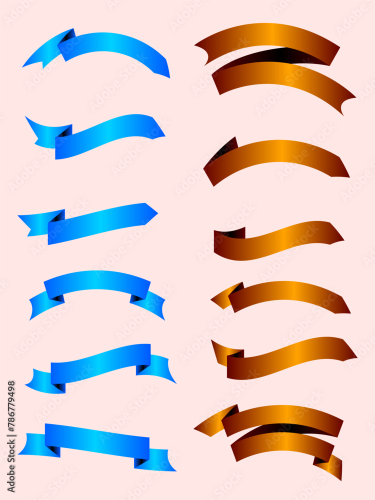 Ribbon elements. Modern simple ribbons collection. Flat banner ribbon for decorative design. Ribbons, Banners, badges, Labels Design Elements. Ribbon elements. Modern simple ribbons collection. Flat banner ribbon for decorative design. Ribbons, Banners, badges, Labels Design Elements.