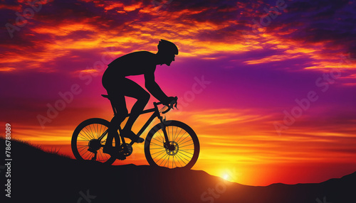 Sunset Cyclist Silhouette
