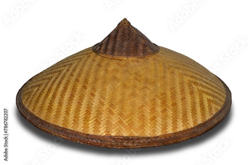 bamboo hat isolated on white