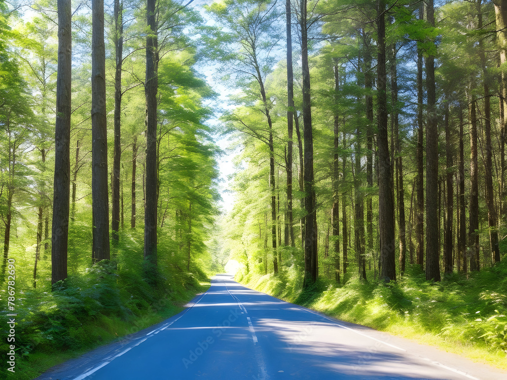 Fototapeta premium 숲, 숲길, 네이처, 봄