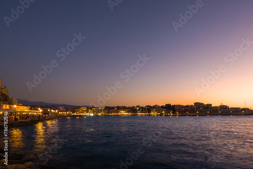 Old Venetian port town at evening (Chania, Crete, Greece) © Mayumi.K.Photography