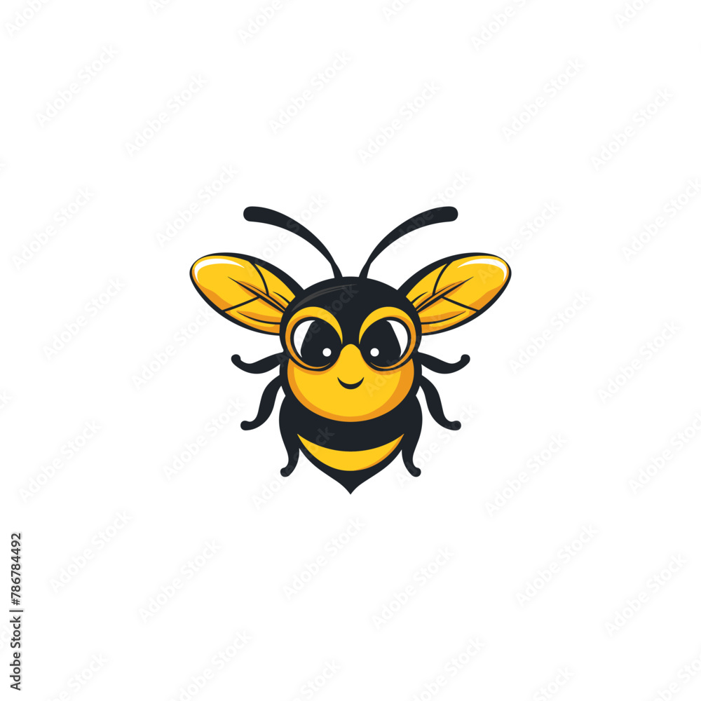 Bee logo design vector illustration template