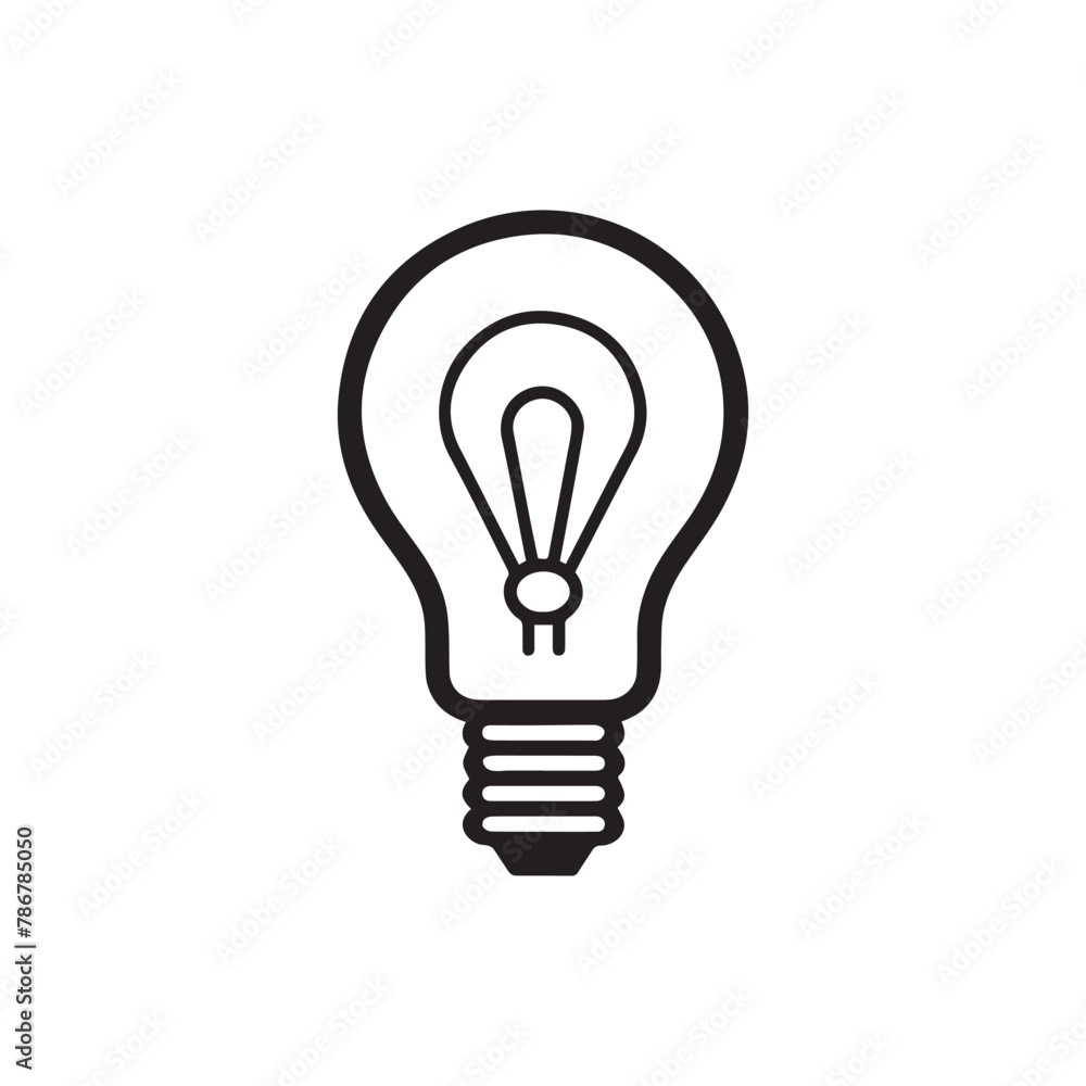 Light bulb icon. Black outline Light bulb icon on white background. Vector illustration Light bulb icon. Black outline Light bulb icon on white background. Vector illustration