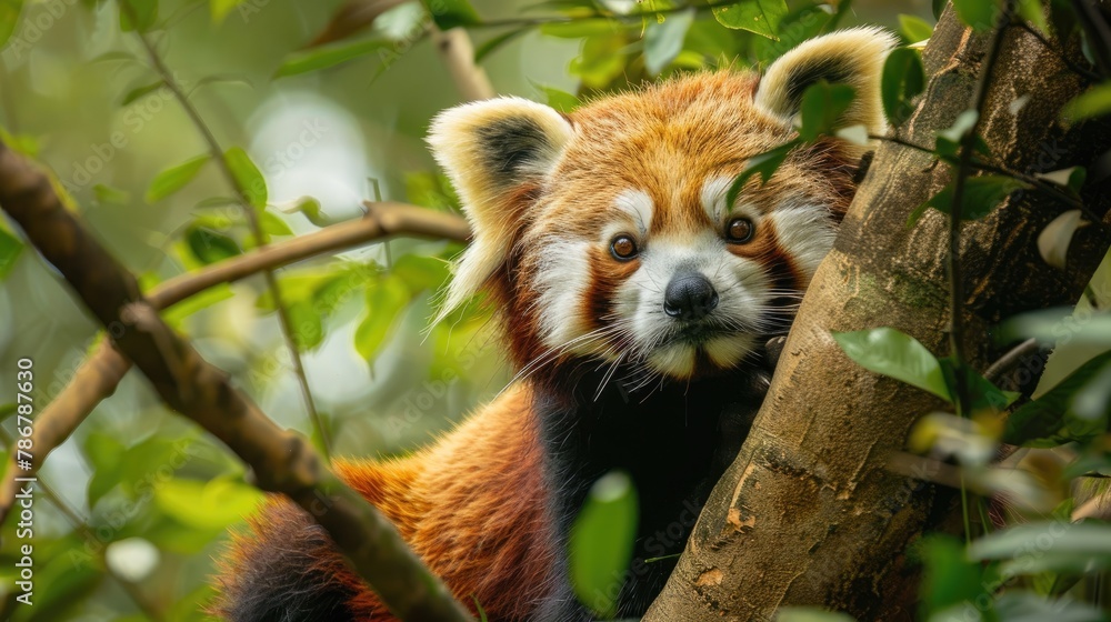 Obraz premium Red panda in the forest