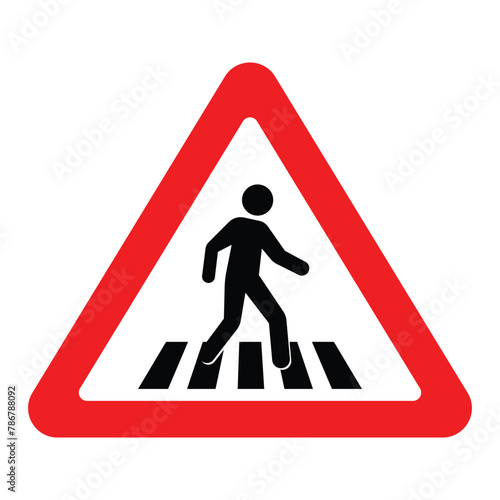 pedestrian walk road crossing safety warning sign direction right pedestrian road crossing area zebra cross