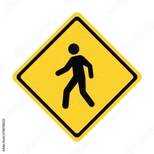 pedestrian walk area yellow sign pedestrian walkway