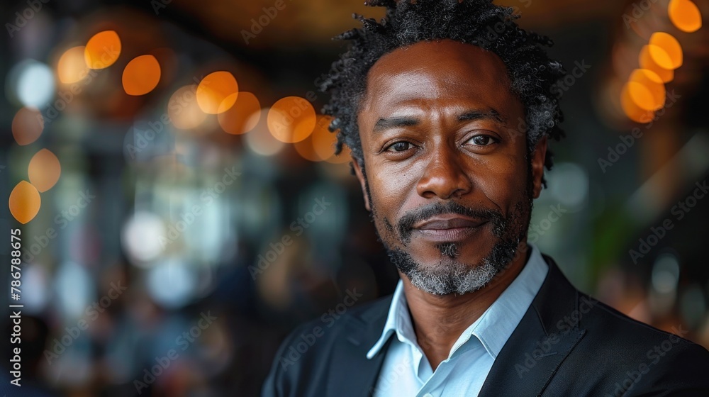 An African American executive delivering a compelling presentation to investors. An African American executive delivering a compelling presentation to investors.